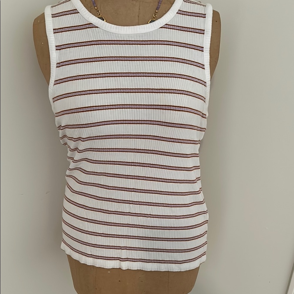 Veronica Beard Jeans Striped Sleeveless Top
